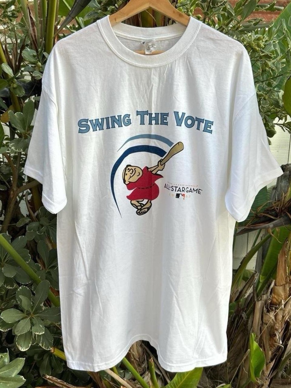 Vintage 2007 MLB All Star Game Swing The Vote T Shirt Anvil White XL Baseball